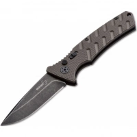 Автоматический складной нож Boker Plus Strike Coyote Spearpoint, сталь AUS-8 BlackWash™ Plain, рукоять анодированный алюминий, BK01BO424 купить в Ростове-на-Дону