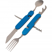Многофункциональный походный нож (ложка,вилка,нож) 6-в-1, синий купить в Ростове-на-Дону