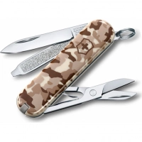 Нож перочинный Victorinox CLASSIC, сталь X55CrMo14, рукоять Cellidor®, песочный камуфляж купить в Ростове-на-Дону