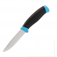 Нож с фиксированным лезвием Morakniv Companion Blue, сталь Sandvik 12С27, рукоять пластик/резина, голубой купить в Ростове-на-Дону