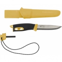 Нож с фиксированным лезвием Morakniv Companion Spark Black Yellow, сталь Sandvik 12C27, рукоять резина/пластик купить в Ростове-на-Дону