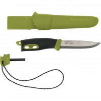 Нож с фиксированным лезвием Morakniv Companion Spark (S) Green, сталь Sandvik 12C27, рукоять резина/пластик купить в Ростове-на-Дону